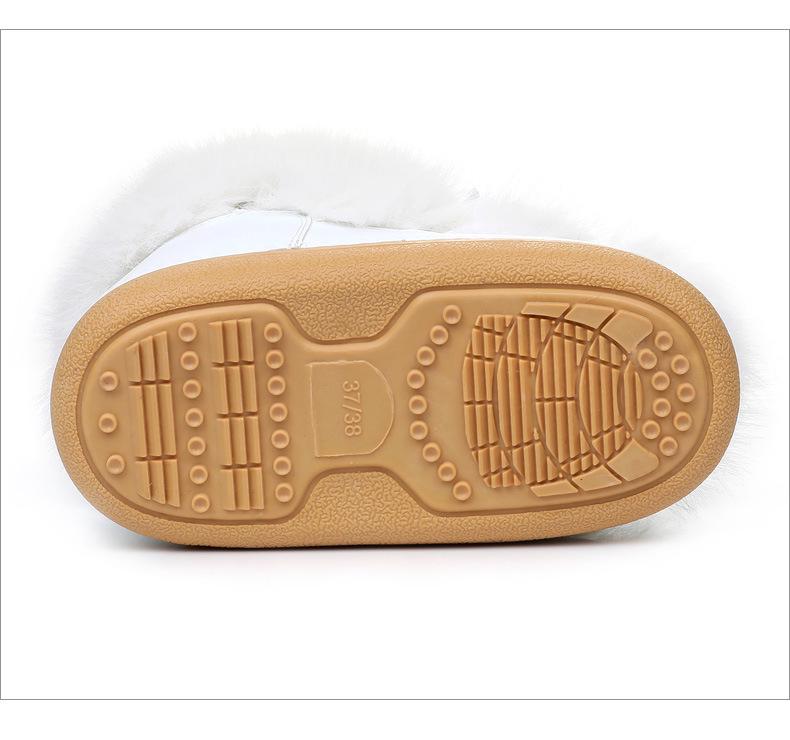 Bocanci de zăpadă pentru femei, moi, cu blană completă, îmbunătățiți - Pantofi lună la modă, călduroși