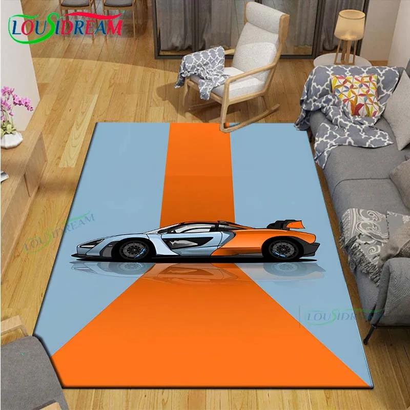3D Racing Car Decor Carpet Non Slip Rug for Balcony, Bedroom, Kitchen & Coffee Table Stylish Floor Mat & Gift