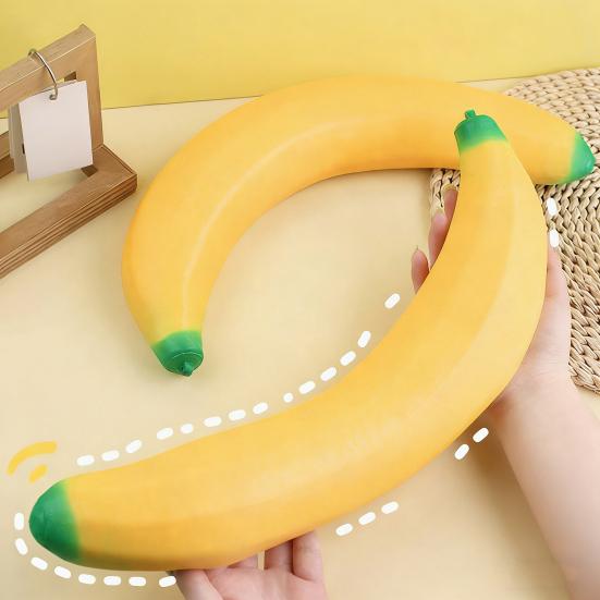 Banana Squeeze Toy Giant Banana Stress Relief Toy Soft TPR Slow Rebound Fidget Toy for Kids Adults Birthday Christmas Gift for Focus And Relaxation