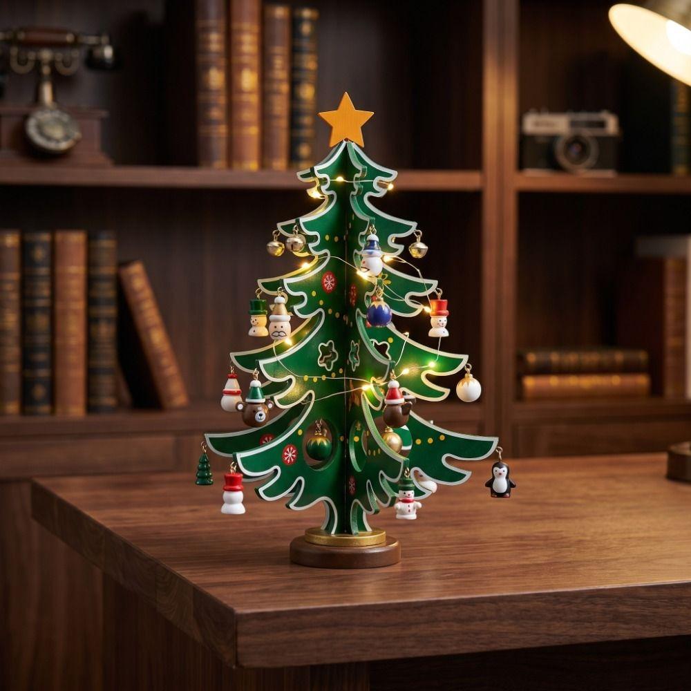 Reindeer Wood Christmas Tree Decoration Santa Pendant DIY Xmas Tree Ornaments Christmas Craft