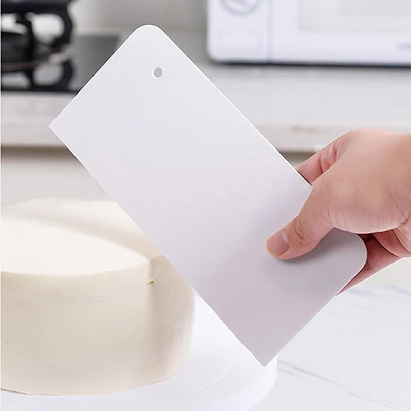 2Pcs Cake Scraper Set Cake Decorating Tools Plastic Cake Smoother Scraper Kit Pastry Cream Butter Scraper Tools DIY Baking Tool