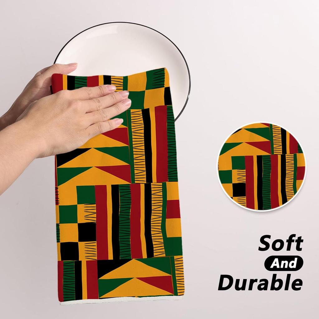 Happy Kwanzaa Kitchen Towels n n Heritage Festival Dish Towels Harvest Kinara Decor Kwanzaa Decorations for Home Party