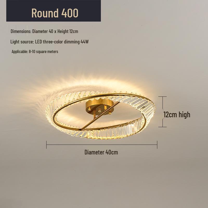 Italian Minimalist Crystal LED Ceiling Light for Bedroom and Living Room