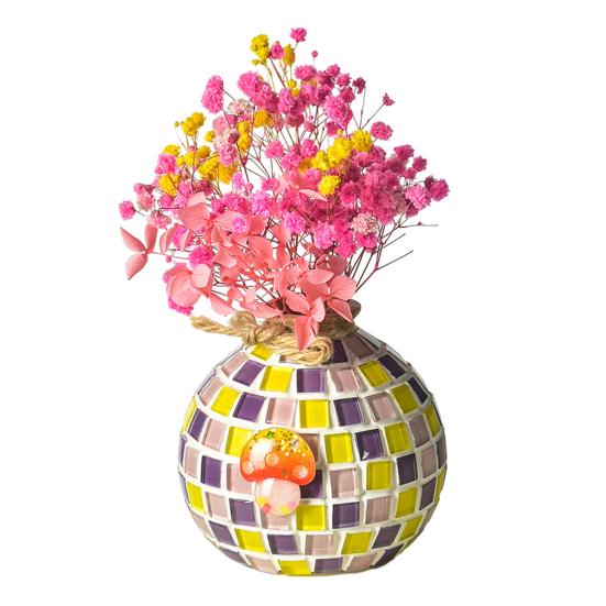 

1 набор Набор для мозаичной вазы ручной работы с деревянной вазой, мозаичной плиткой, инструментами, детский, взрослый, для начинающих, набор для рукоделия, ваза для цветов, украшение D