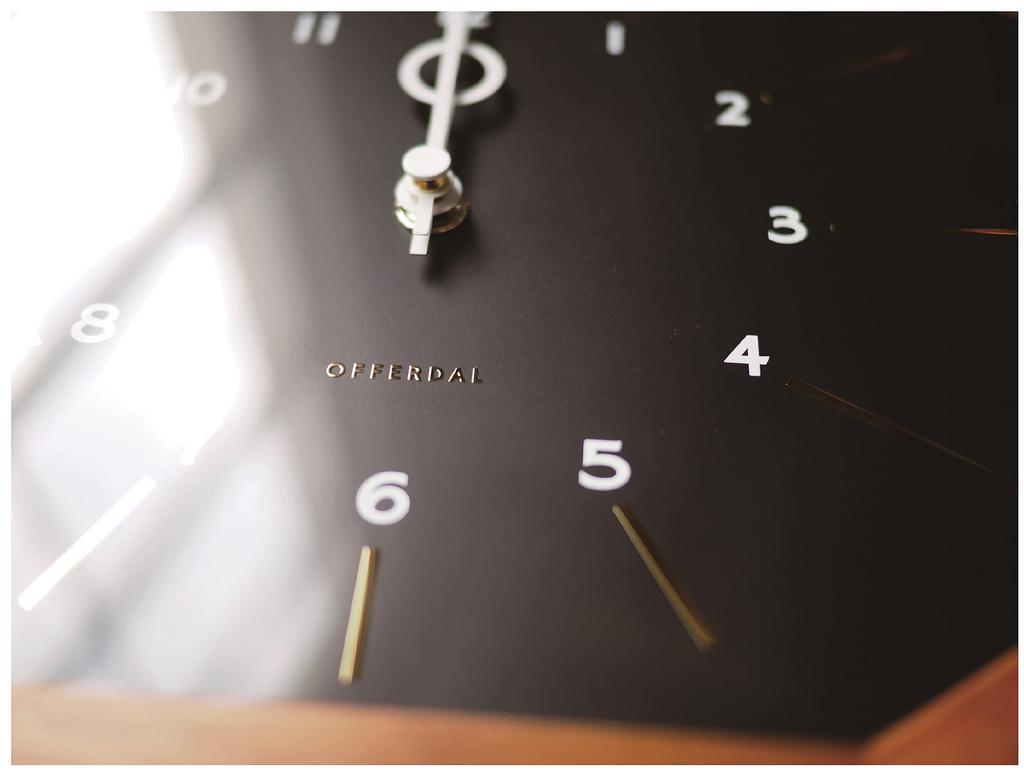 Interform Wall Clock Radio Clock Belmonte Black Gold Wood Width 33 X Height X Depth CL-3024BK 21.5 4.5