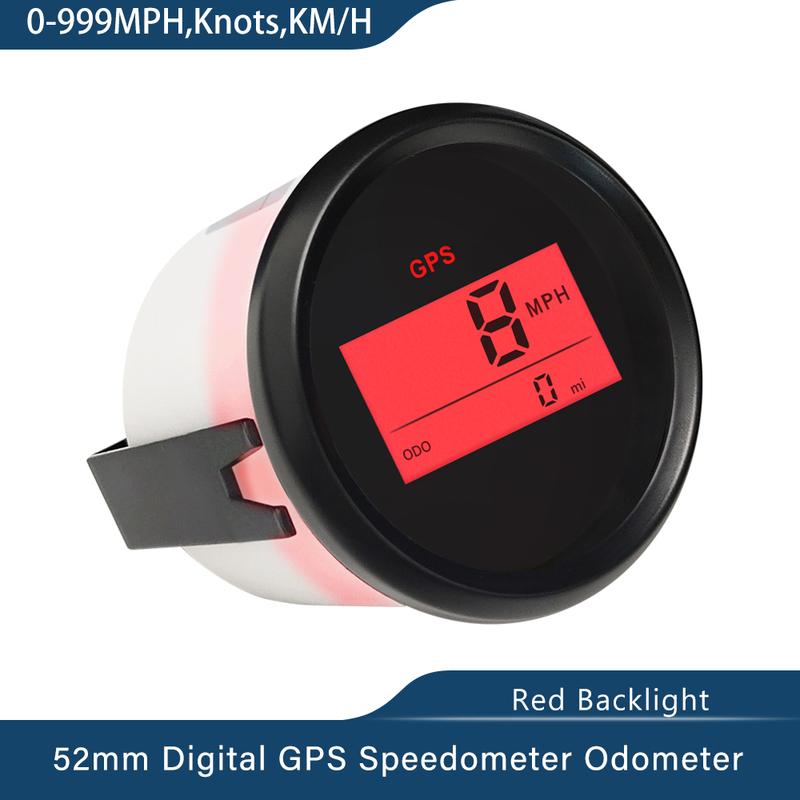 ELING New 52mm 2" Digital GPS Speedometer Odometer Kit for Car Boat Motorcycle Auto Replacement Round Gauge 12V 24V