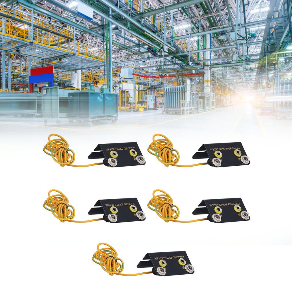 5Pcs Wrist Strap Ground Socket Connector ESD Grounding System L Shaped Non Static