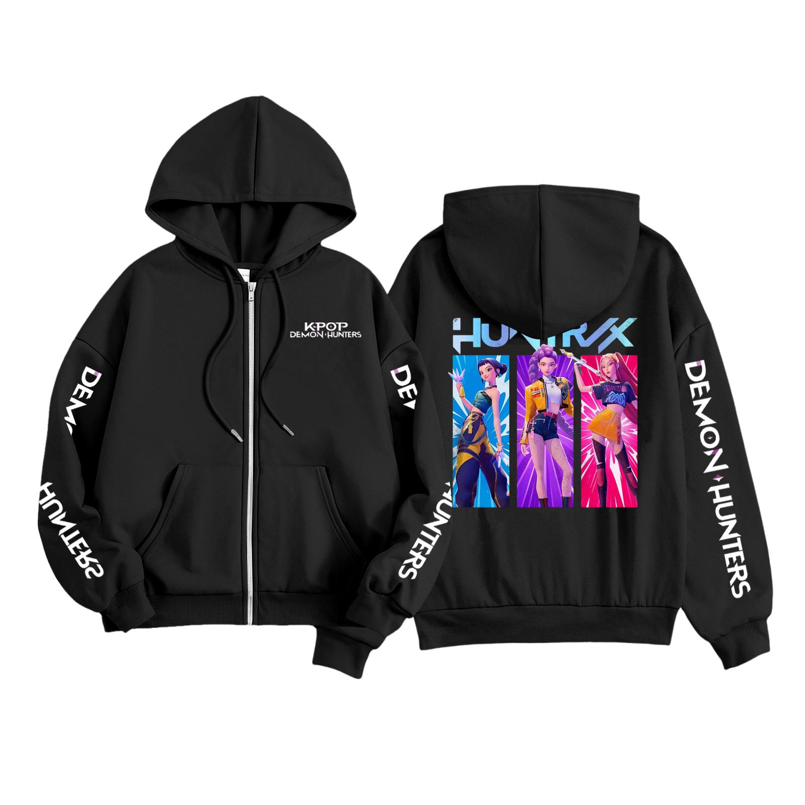 

Kids Fashion Women s Lightweight Long Sleeve Zipper Hoodie Printed Hoodie With Pockets 150 чорний