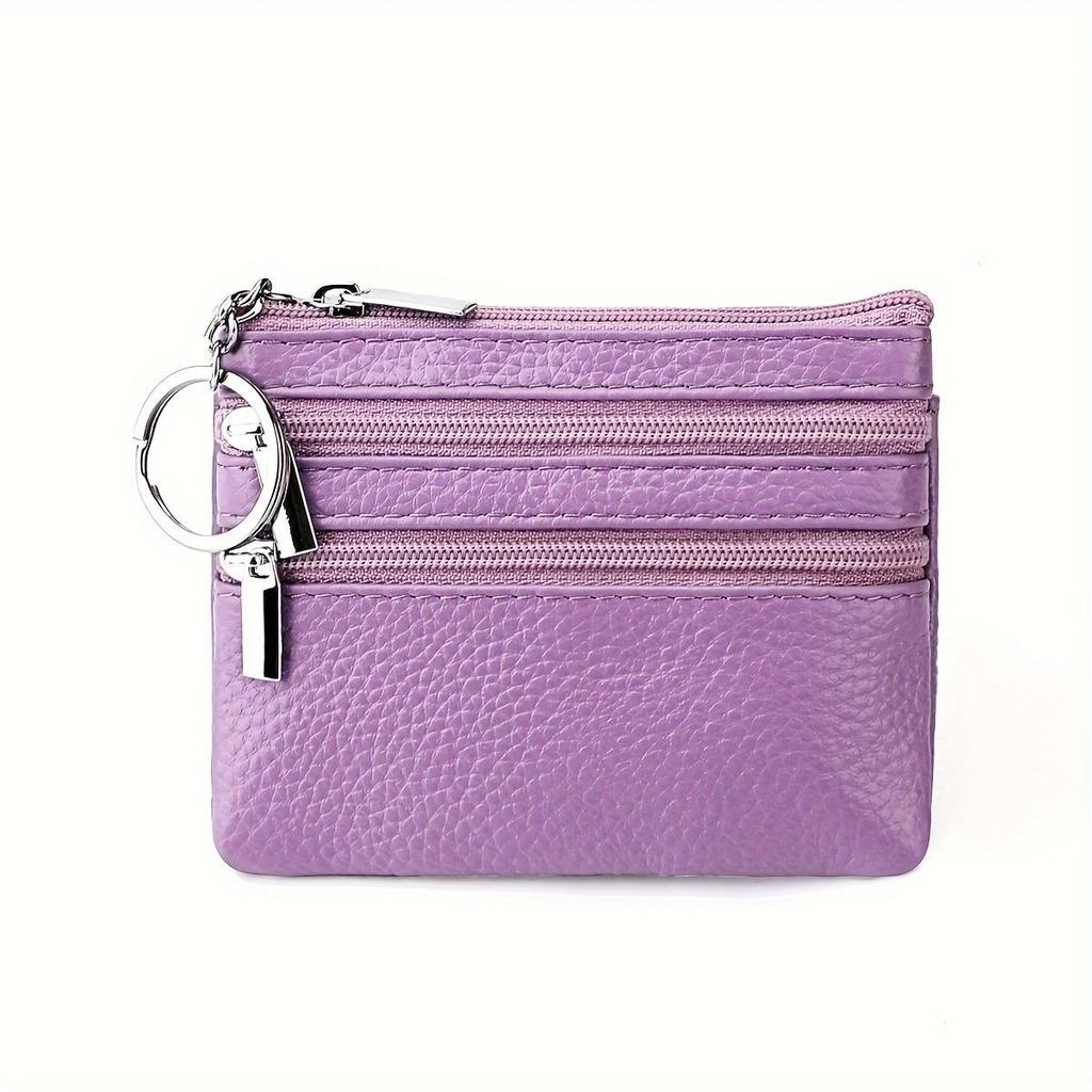 Porte-monnaie en cuir véritable pour femme, Mini pochette en peau de vache, Mini portefeuille avec chaîne