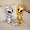 Children Alien Pillow Cute Plushie Stuffed Animal Doll Emotion Alien Doll Toy Funny Faux Leather Cover Throw Pillow