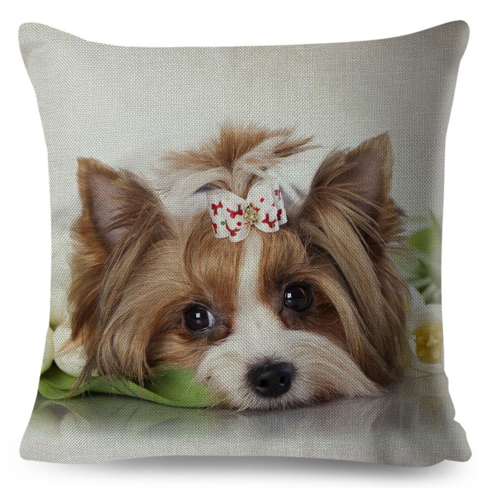 Cute MINI Dog Cushion Cover Decor Pet Animal Printed Pillowcase Polyester Pillow Case for Sofa Home Car Cm