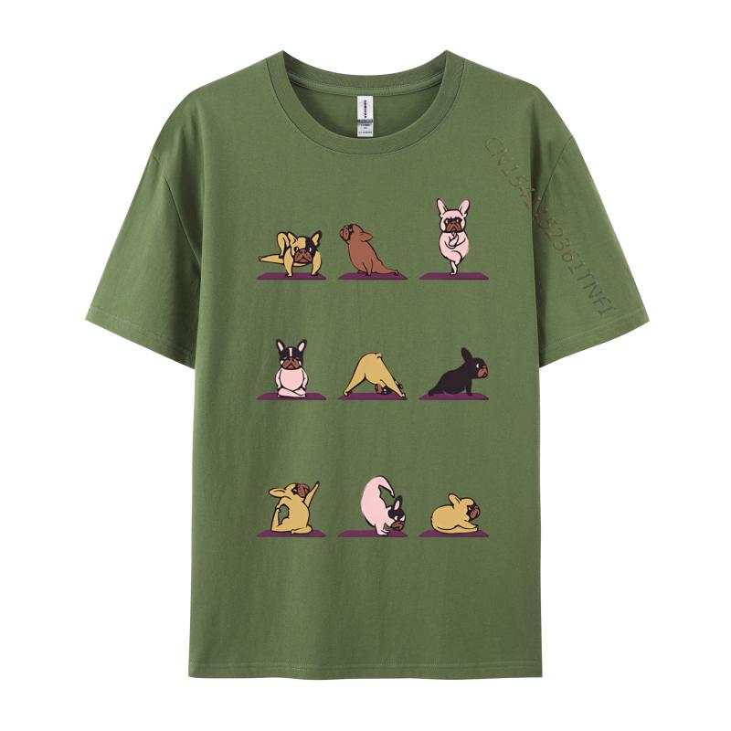 Frenchie Yoga Tshirt Vintage Hip Hop Tops Shirts for Boys Cotton Top Tshirts On Sale Black Shirt Men Graphic Tees