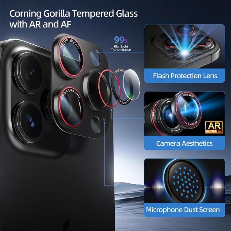 Optik Pro Camera Lens Protector for IPhone 16 15 14 Pro Max Plus 16Pro 15Pro 16Plus ProMax Tempered Glass Lens Cover Accessories