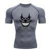 Men Compression Fitness Sport T-Shirt, Scary Evil Clown Face