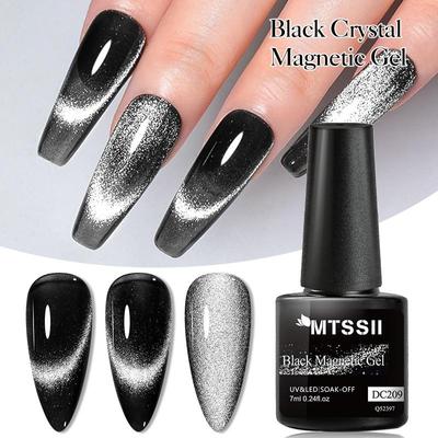 Mtssii 7ml negro Spar Cat esmalte de uñas de Gel magnético cristal magnético esmalte de uñas Gel UV semipermanente No necesita Color Base