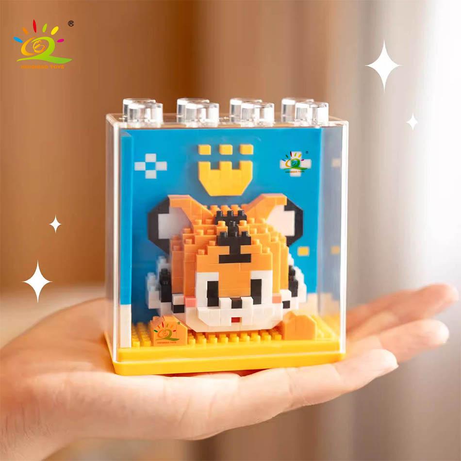 Non-Toxic Cute Animal Micro Panda Model Building Block Kids Mini Pets With Display Box City Cartoon Animal Diamond Bricks Toys