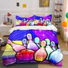 Colorful Bowling Set for Recreation Multiple Sizes Kid's and Adults' Bedroom Exquisite 3PC Bedding Set Gift