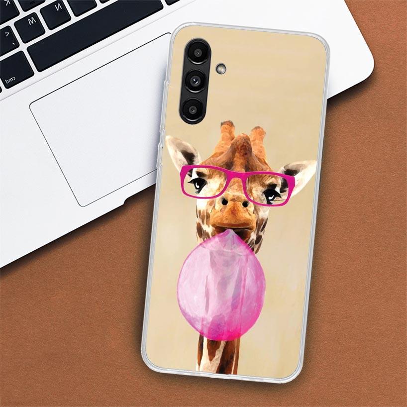 Cute Cartoon Giraffe Animal Phone Case For Samsung Galaxy A56 A55 A54 A53 A16 A15 A14 A13 A36 A35 A34 A33 A26 A25 A24 A23 A05S A