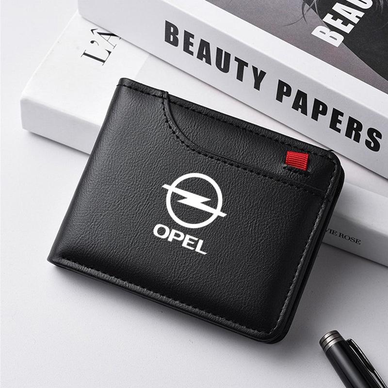 Czsvdy1 Czprfz1 Car Purse Driver License ID Credit Card Leather Wallet For Opel Astra GTC Insignia Antara Meriva Zafira Auto Emblem Accessories