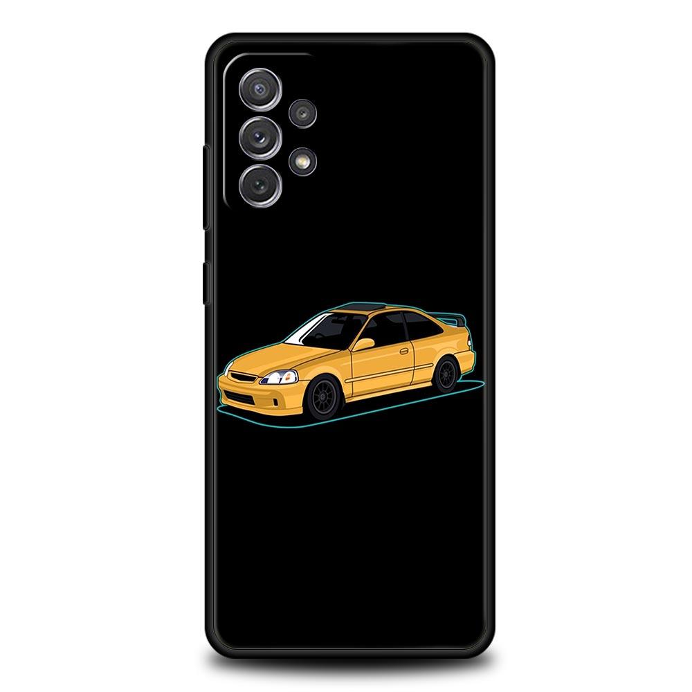 JDM Type R Civic Sport Car Case for Samsung A51 A71 A21S A12 A11 A15 A25 A31 A41 A32 A23 A33 A53 A73 A03S A05S A13 5G A72 Cover