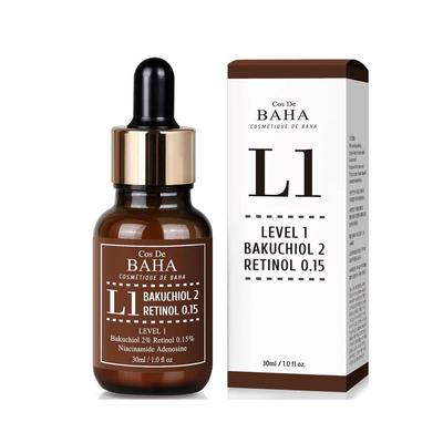 L1 Retinol 0.15% Bakuchiol 2% Ampoule Serum 30ml