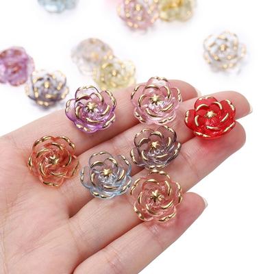 10Pcs Acrylic Hole Charm Necklace Bracelet All-Match Pendant Flower Beads  for Jewelry Making