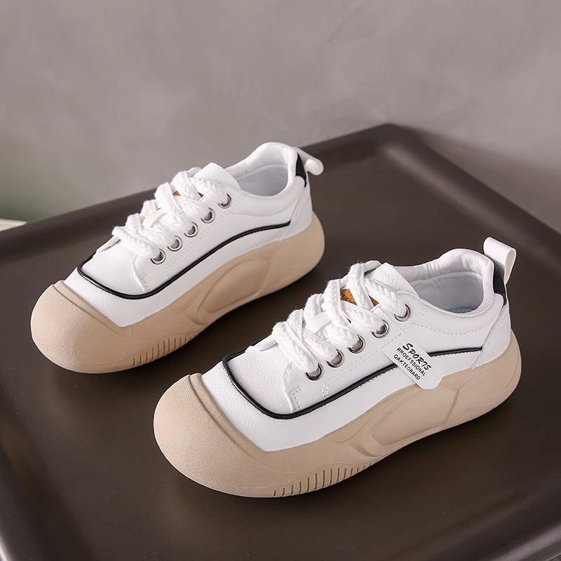 Height-increasing little white shoes 2025 spring and summer new retro single shoes women's soft sole versatile thick sole leather surface casual sp