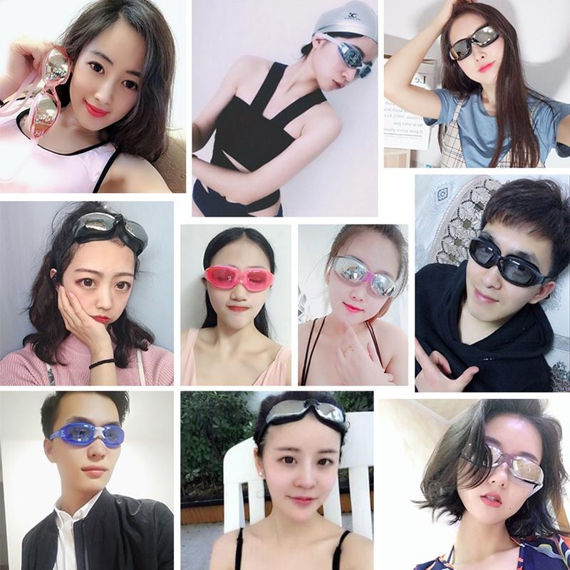 Adult -1.5 To -8.0 Myopia Electroplated Swim Glasses Waterproof Anti Fog Swim Goggles Custom Different Left Right Eye Degrees