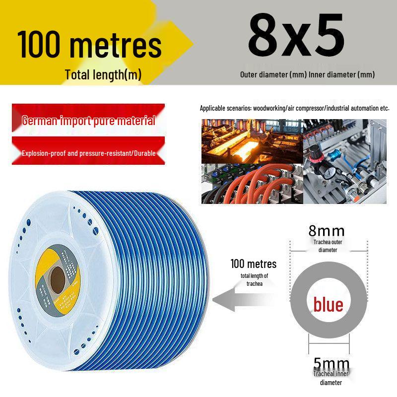 Transparenter Hochdruck-Explosionsgeschützter PU-Luftschlauch für Luftkompressoren (Größen: 6/8/10/12/14/16mm)
