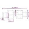 VidaXL Wall Shelf Smoked Oak 129x18x42 Cm Engineered Wood 853222