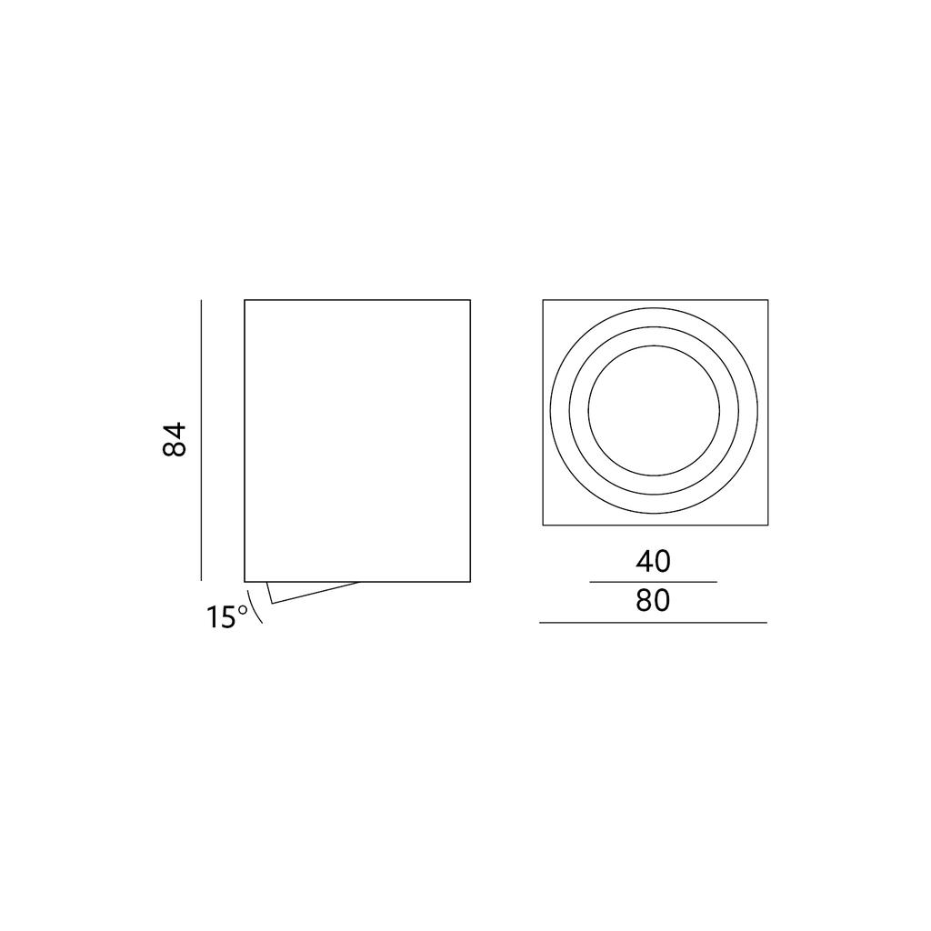 Movable surface-mounted ceiling fixture GU10 chrome