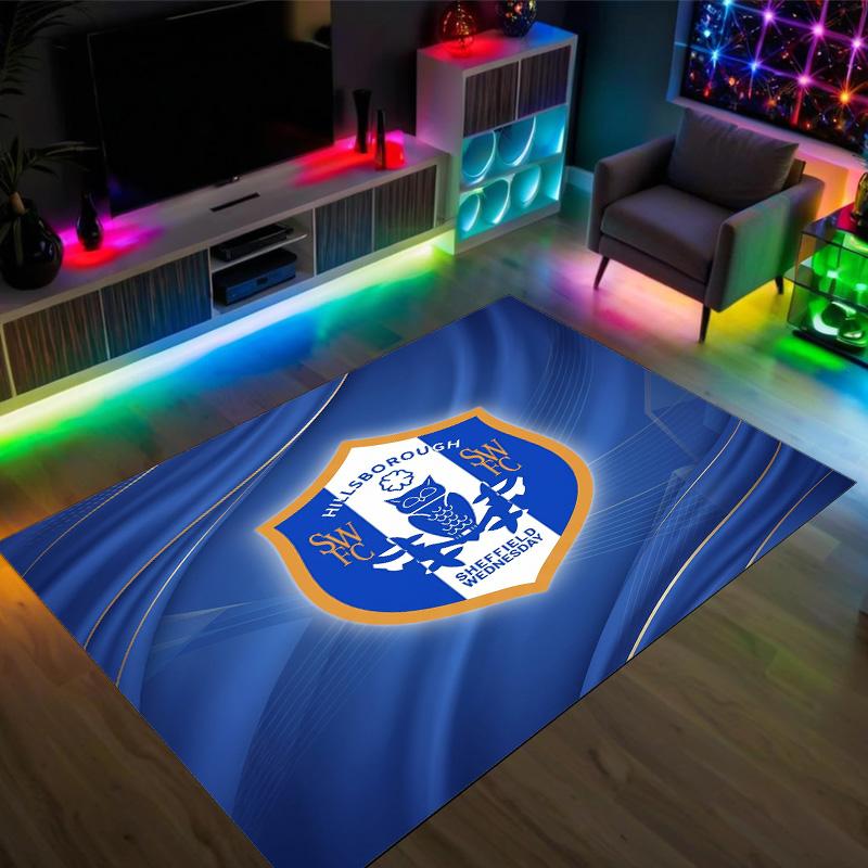 Design Sheffield Wednesday Tappeto in Velluto di Cristallo Accogliente Non?Tappeto Stampato Antiscivolo per Camera da Letto Soggiorno Ingresso