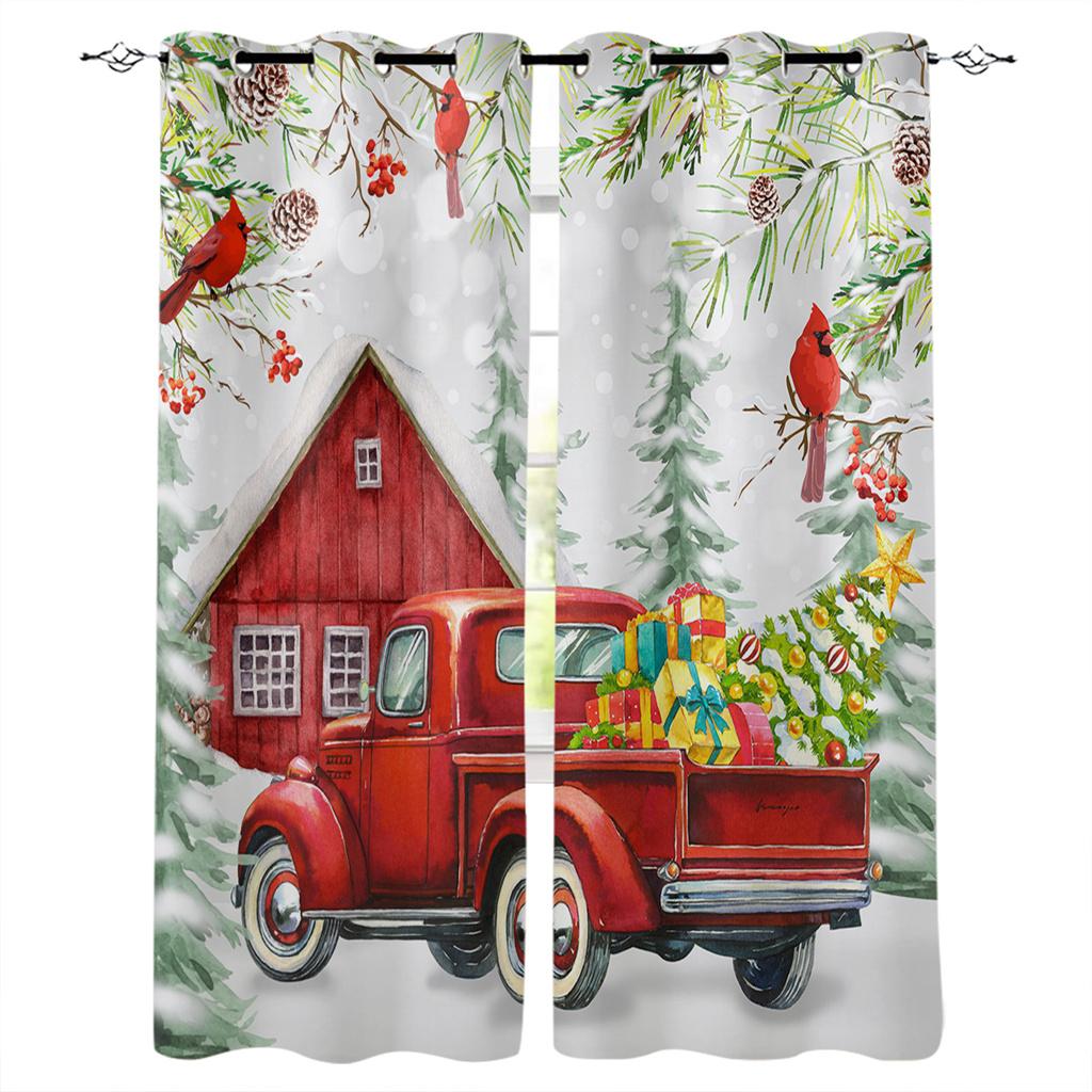 Fireplace Christmas Holiday Stockings Fire Luxury Europeancurtains For Living Space Festivalcurtain Bedroom Space Curtainspanelss