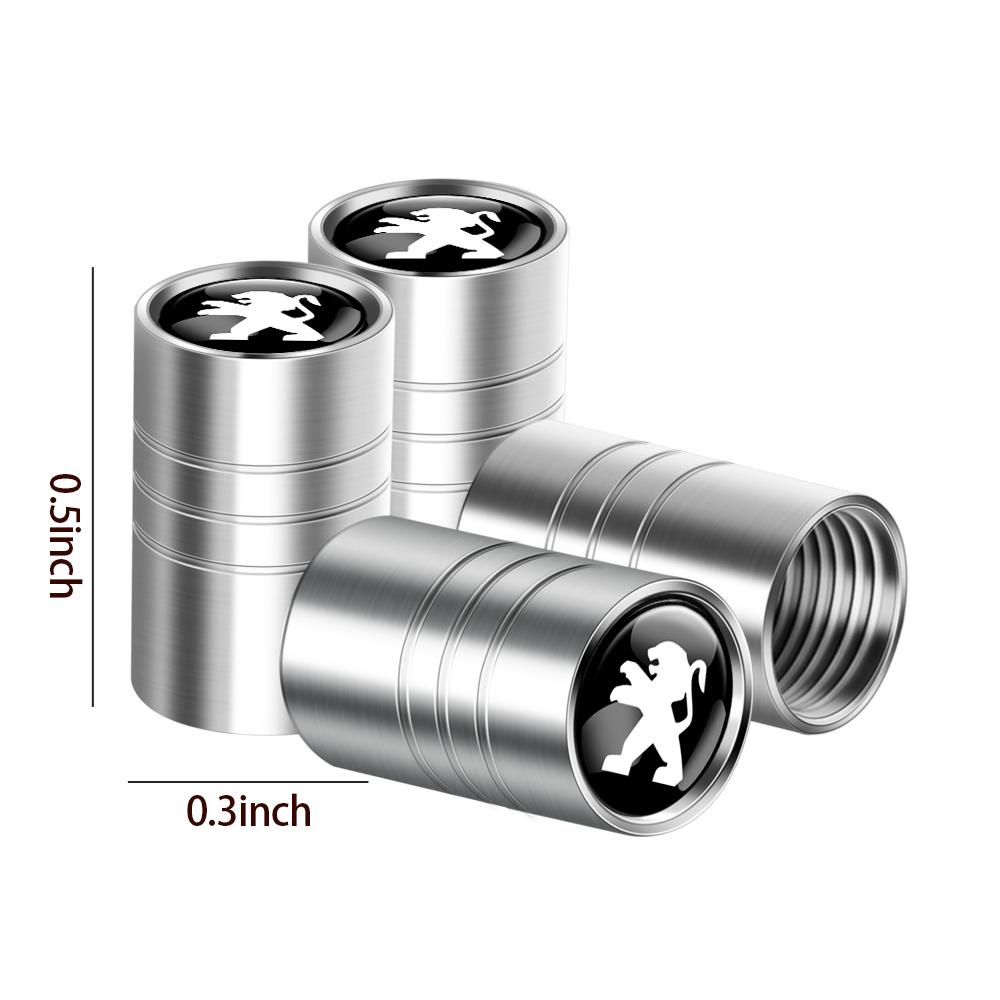 4pcs Metal Car Wheel Tire Valve Cap Stem Cover Decoration For Peugeot 206 207 208 306 307 308 107 408 2008 3008 Auto Accessories