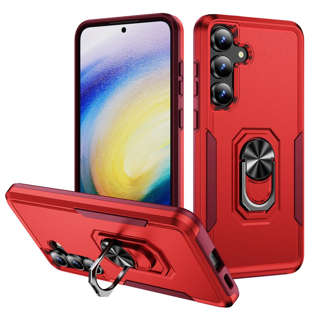 For Samsung Galaxy S25 FE Case Military Grade Ring Kickstand PC+TPU Phone Cover