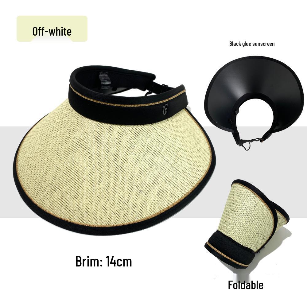 Dámsky skladací letný klobúk so širokou strieškou na ochranu pred UV žiarením s krytom na tvár.