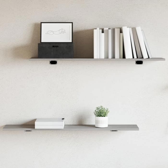 VidaXL Wall Shelves 4 Pcs, Hanging Shelves with Storage, Floating Bookshelves, Living Room Decorations, 838293