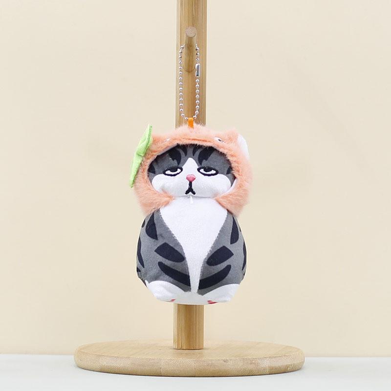 

Plush Toy Cat Keychain Fluffy Doll Pendant Backpack Accessory Kids Collectors оранжевый