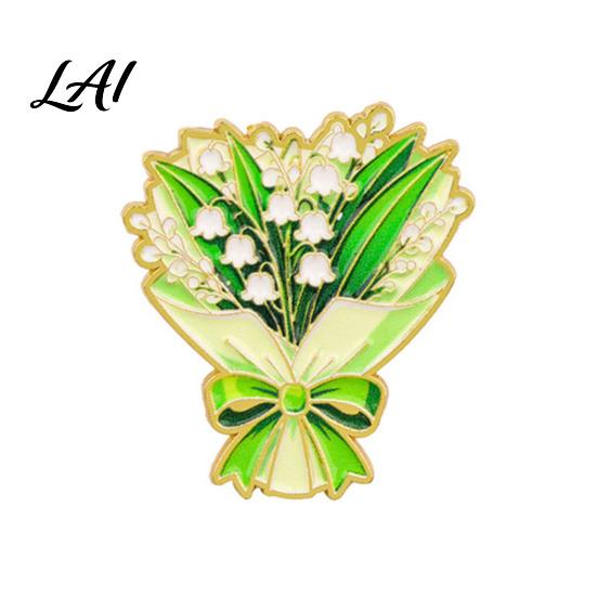 Decorative Metal Lapel Pin Bouquet Brooch for Women Enamel Romantic Flower Jewelry Durable Backpack Hat Decoration Zinc Alloy Floral Coats