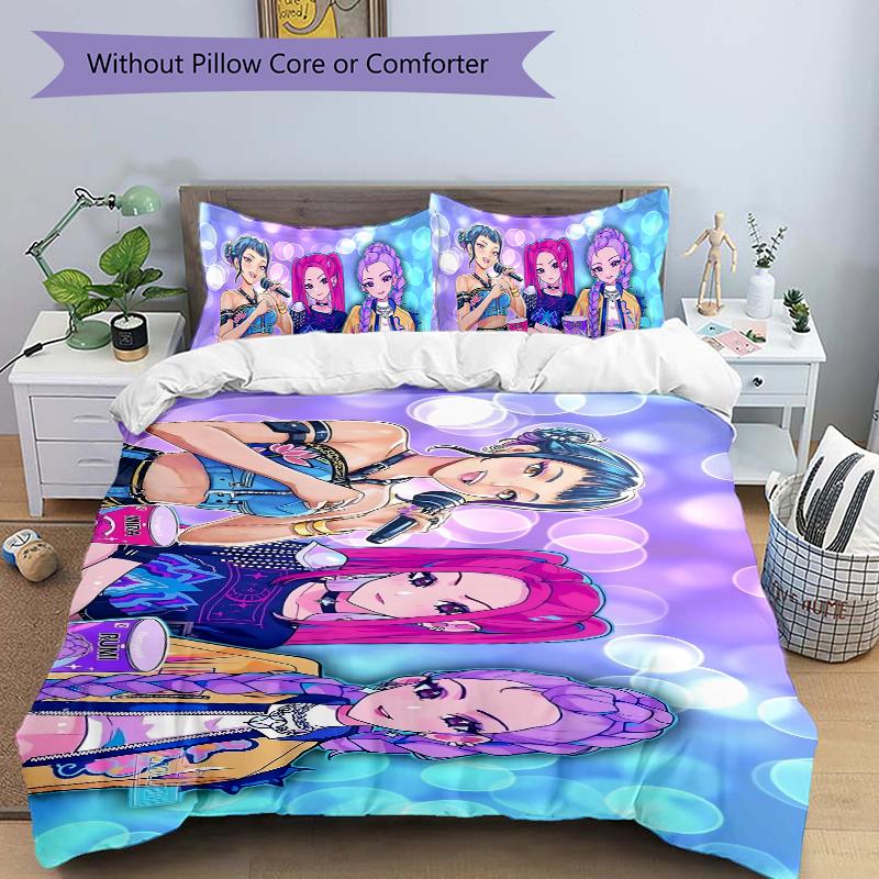 3Pcs Music Festival Celebration Bedding Set Quilt Cover Pillowcase Home Christmas Xmas Halloween Gift 1 Duvet Cover 2 Pillowcase M929326