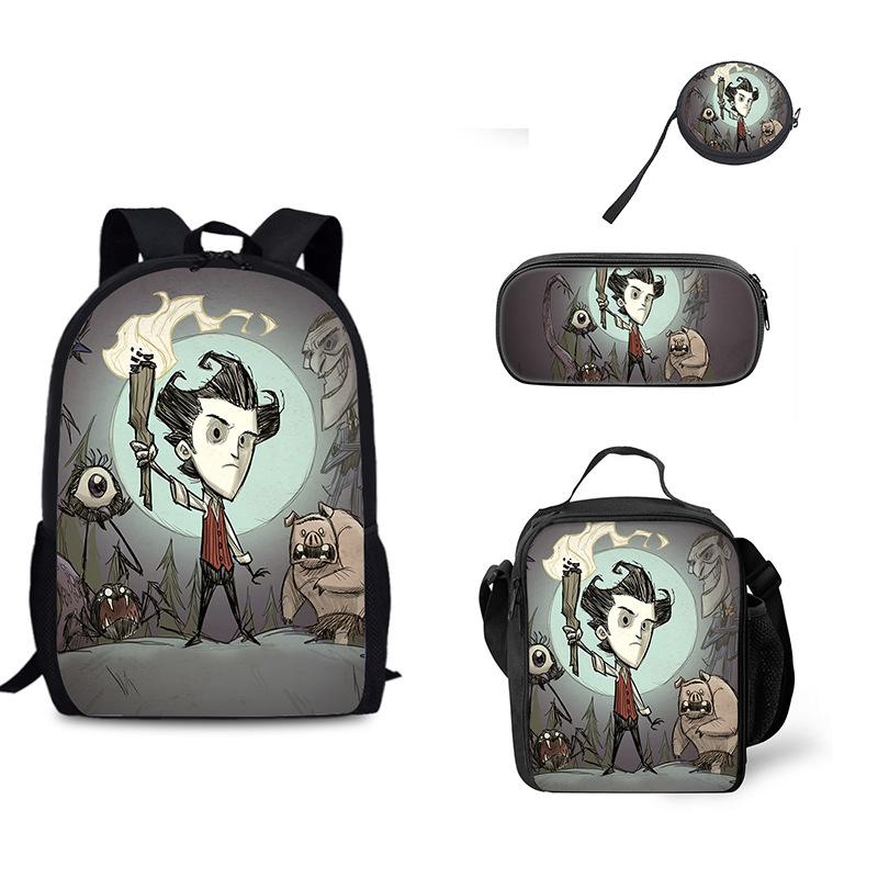 3pcs set Backpack for Boys Girls Best Gift Kids bags Don't Starve Child School With lunch bag Pencil Bags School Student Bags