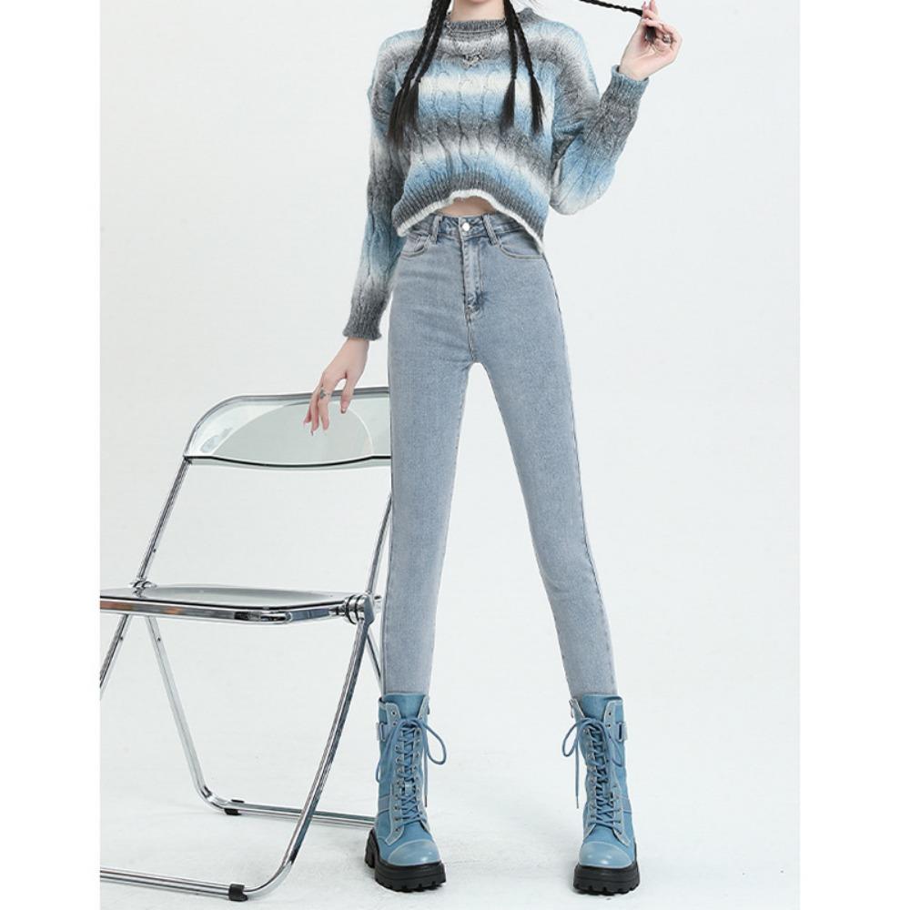 Autumn and winter new pencil jeans women's high-waisted leggings 2025 thin and versatile jeans