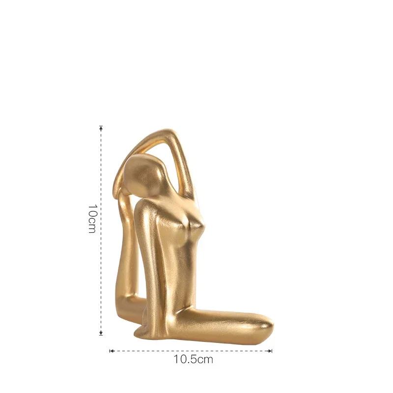 10cm Abstract Art Resin 12 Styles Yoga Poses Figurine Porcelain Lady Statue Home Studio Decor Ornament New Room Decoration
