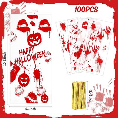 Childrens Halloween Party Candy Bags with Snacks Biscuits and Sweet Treats Gift Favors for Kids Halloween Celebration Supplies