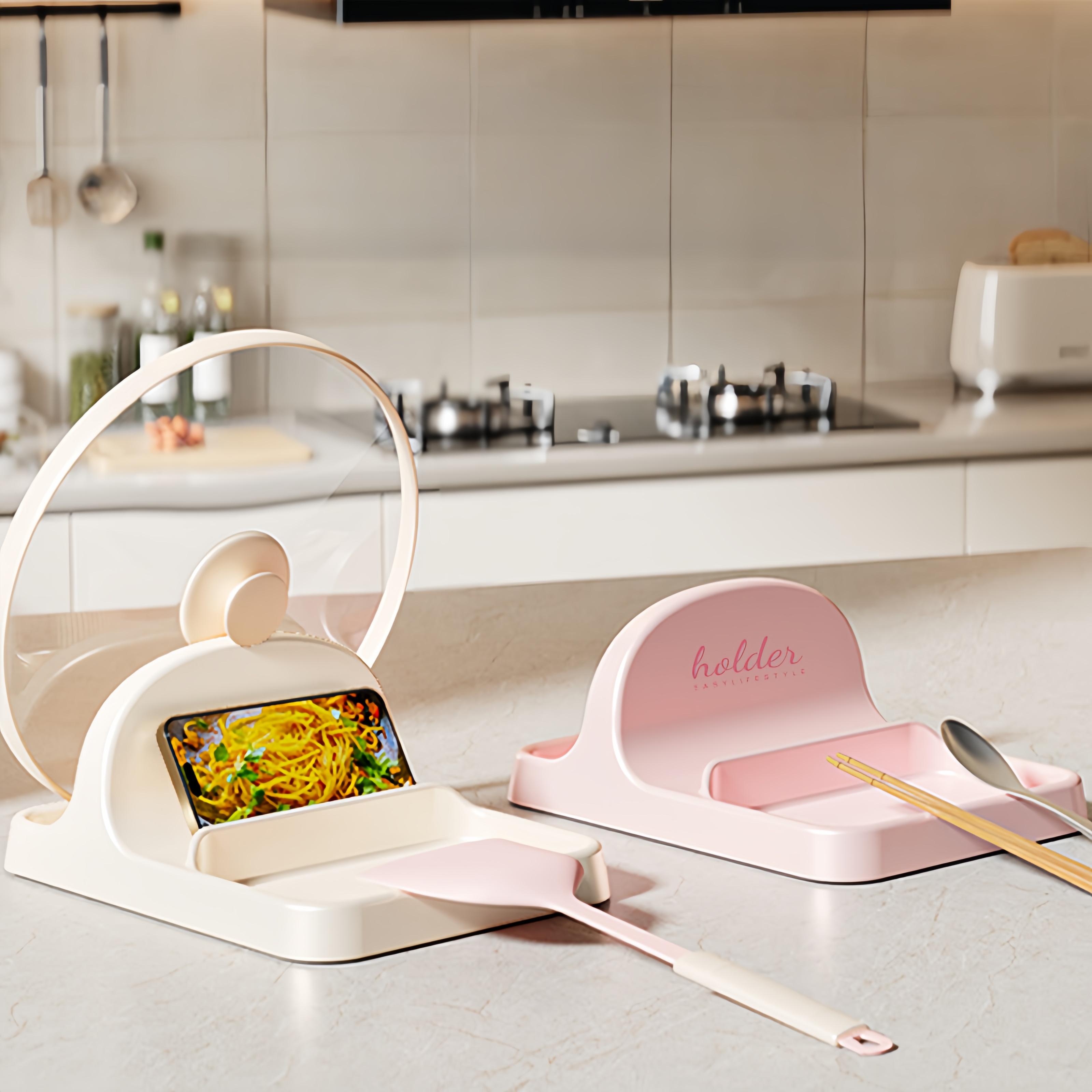 Kitchen Pot Lid Rack Storage Spatula Pot Lid Storage Shelf Kitchen Multi Function Storage Rack For Mobile Phones