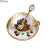 Rural Fruits Pattern Ceramic Cup&saucer Dining Table Coffee Cup Gold-plated Milk Mugs Afternoon Tea Teacup Fruit Juice Container