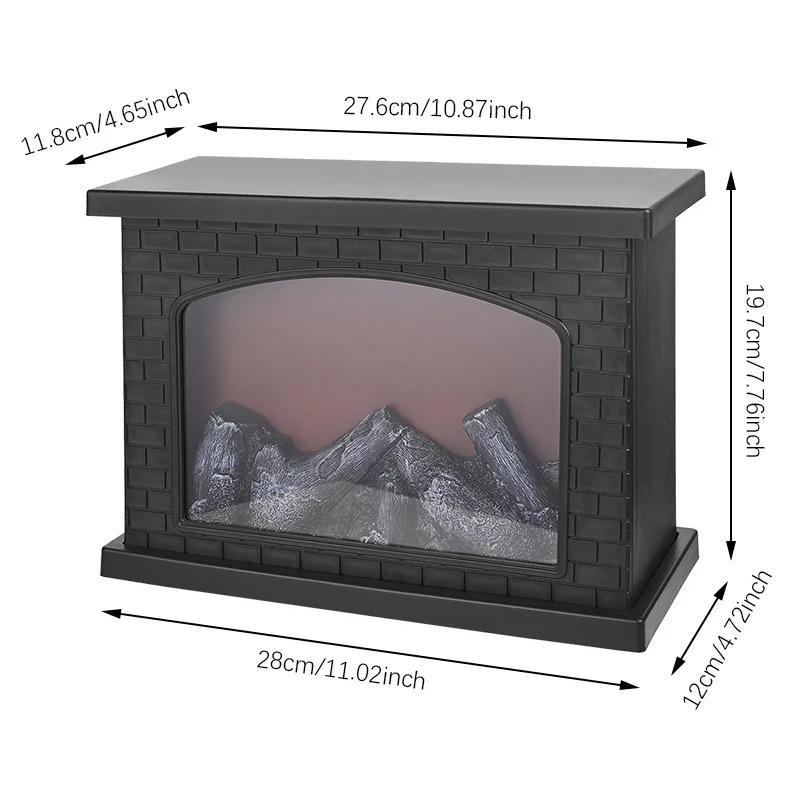 Christmas Fireplace Flame Lamp Charcoal LED Table Light Warm Light Holiday Gift Party Home Decor Festive Ambient Lighting