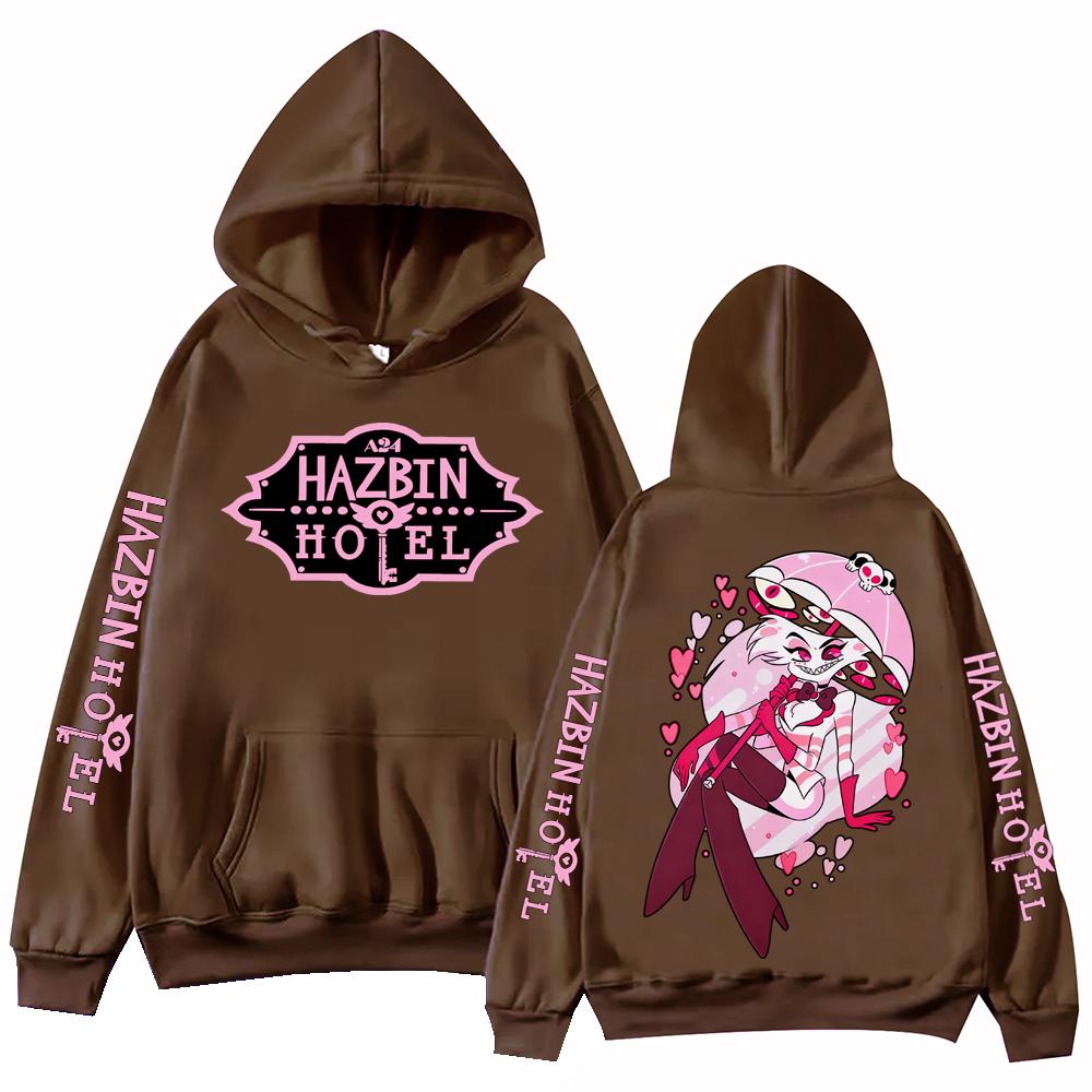 Hot Movie Hazbin Hotel Angel Dust Hoodie Man Woman Harajuku Long Sleeve Pullover Tops Sweatshirt Gift