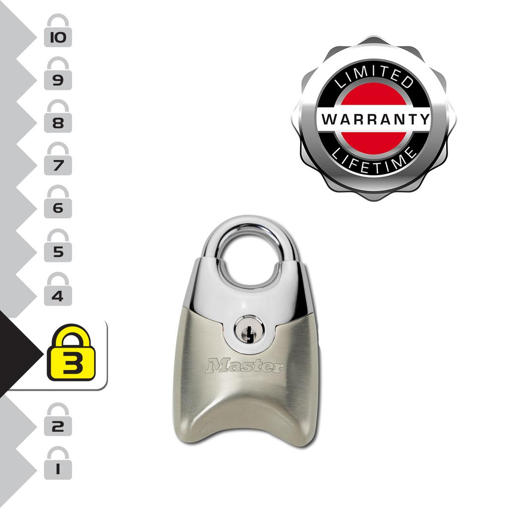 Master Lock Pack of 2 Fusion Padlocks Shrouded Shackle, Key, 44x20x14 mm