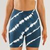 High-Waisted Seamless Yoga Leggings Women Tie-Dye Print Running Shorts Butt-Lifting 3/4 Length Fitness Pants